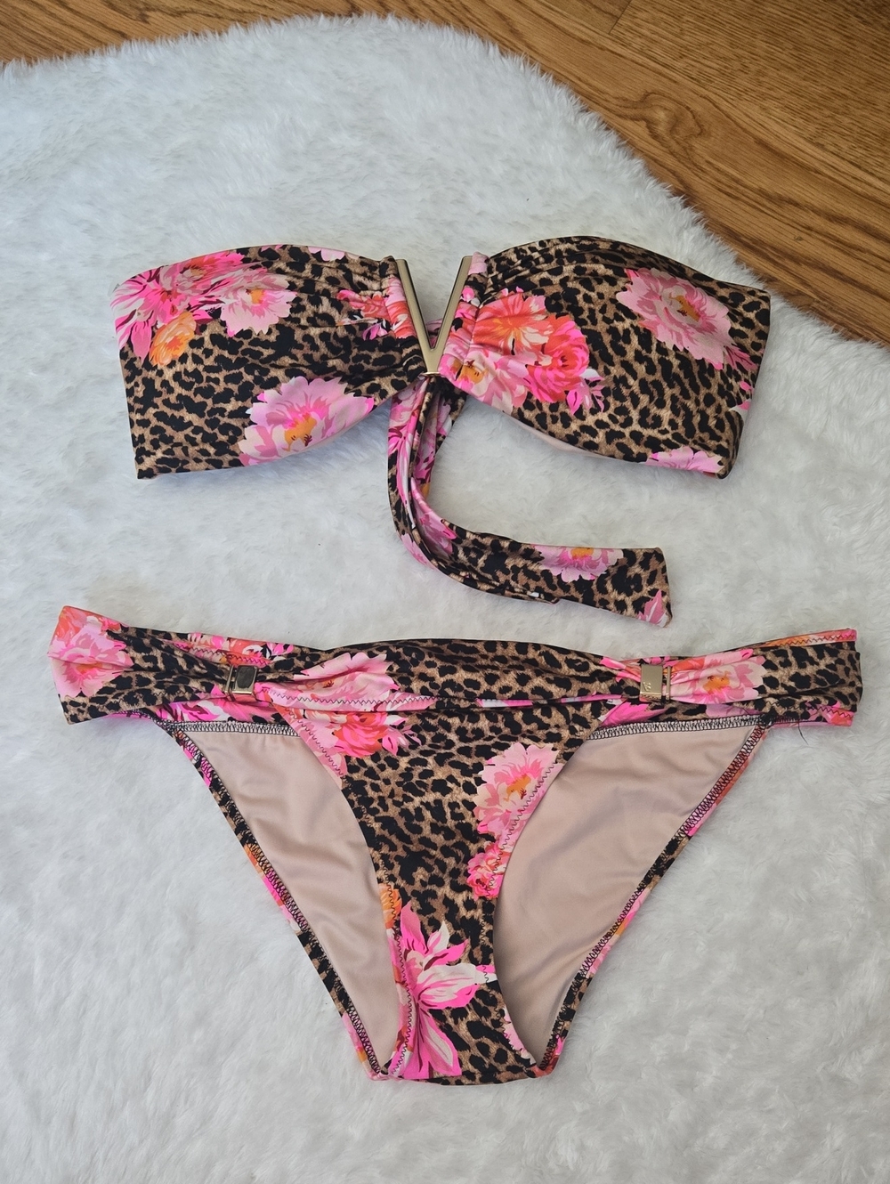 Victoria's Secret Floral Bikini Set, Womens Size Medium